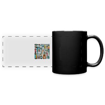 Sammlung verschiedener Werkzeuge - Panorama-Tasse farbig - Schwarz - Vorne