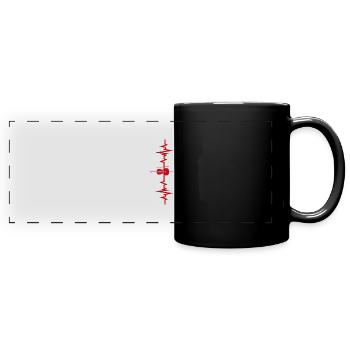 cello heartbeat cellist - Full Colour Panoramic Mug - black - Front