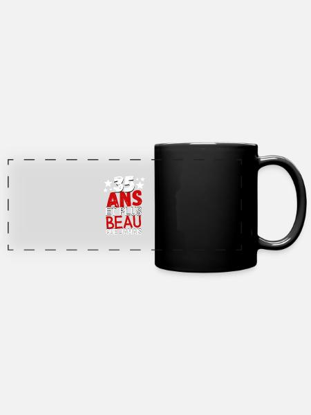 35 ans et plus beau que jamas - Mug panoramique uni - noir