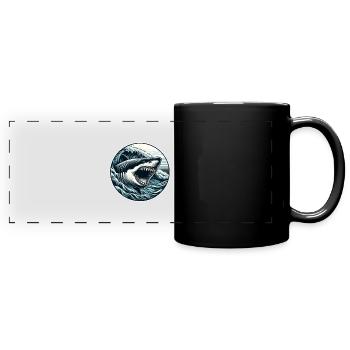 Great white shark - Full Colour Panoramic Mug - black - Front
