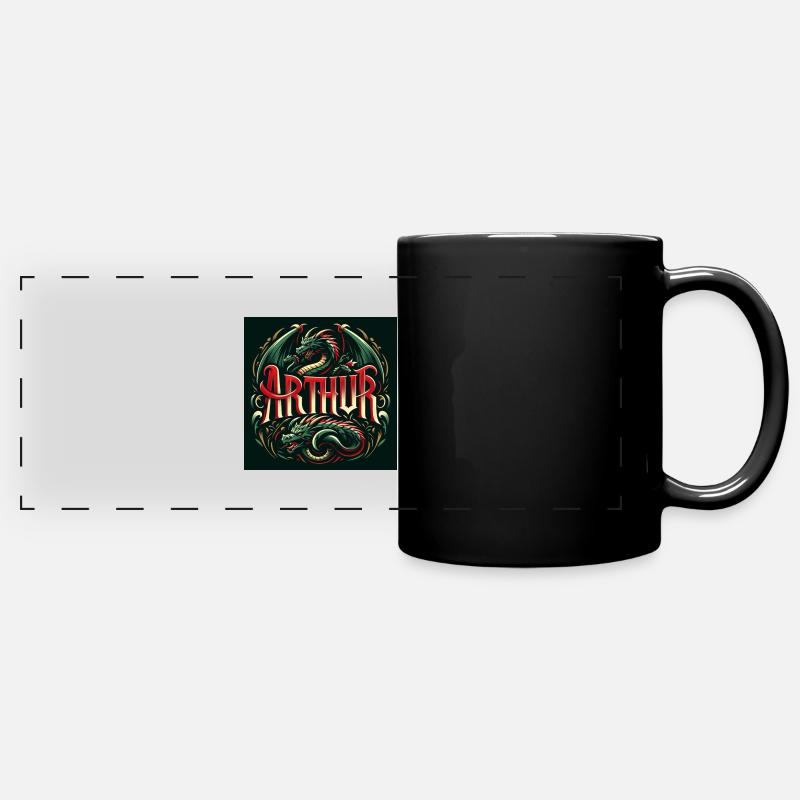 Arthur the dragon - Full Colour Panoramic Mug - black