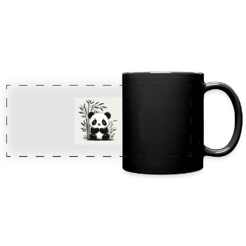 Cute Panda - Full Colour Panoramic Mug - black - Front
