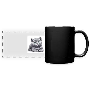 Britisch Kurzhaar - Panorama-Tasse farbig - Schwarz - Vorne