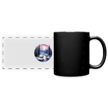 Winter Magic Landscape - Full Colour Panoramic Mug - black - Front