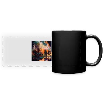 Cabin in the Woods - Full Colour Panoramic Mug - black - Front