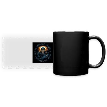 IN ODIN WE TRUST – IN VALHALLA WE FEAST / Vikings - Full Colour Panoramic Mug - black - Front