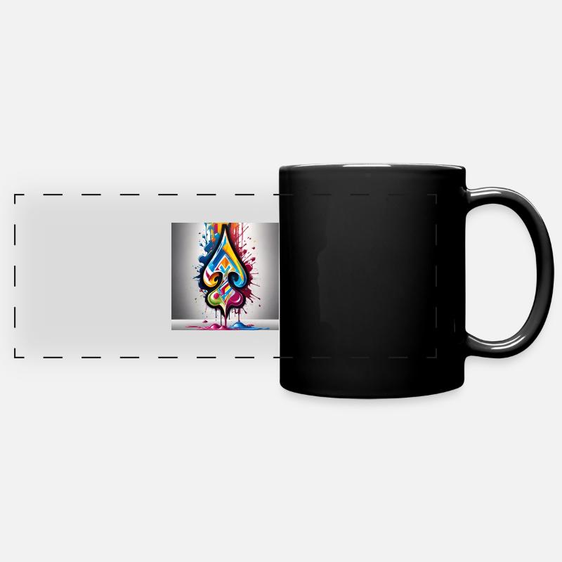 Graffiti Bêches - Mug panoramique uni - noir