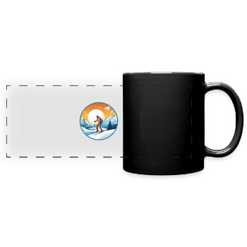 Snowy Summit - Full Colour Panoramic Mug - black - Front