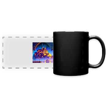 Mont Saint Michel - Traumhaftes Schloss - Panorama-Tasse farbig - Schwarz - Vorne