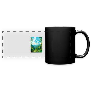 Amazone Regenwald Vintage Reiseposter Souvenir - Panorama-Tasse farbig - Schwarz - Vorne