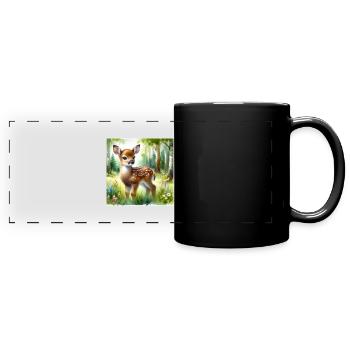 sweet fawn - Full Colour Panoramic Mug - black - Front