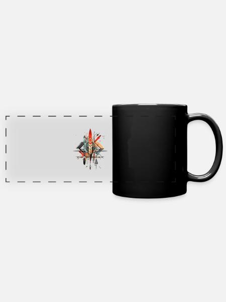 Arrow Symbol - Panorama-Tasse farbig - Schwarz