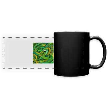 Schlange - Panorama-Tasse farbig - Schwarz - Vorne