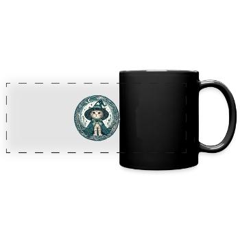 Kitty Cat Wizard - Full Colour Panoramic Mug - black - Front
