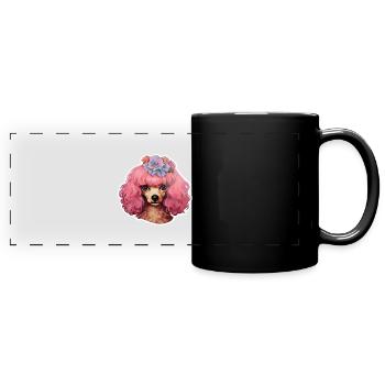 Poodle decorated - Full Colour Panoramic Mug - black - Front