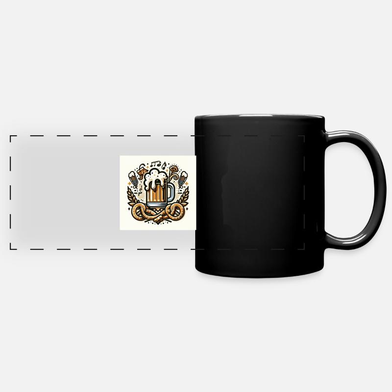 Bier - Panorama-Tasse farbig - Schwarz