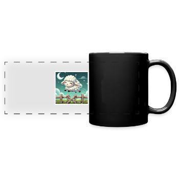 Compter les moutons la nuit - Mug panoramique uni - noir - Devant