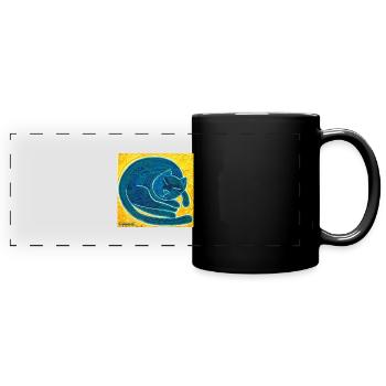 chat bleu 2 - Mug panoramique uni - noir - Devant