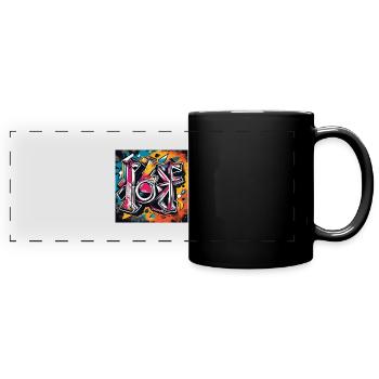 urban street 2 - Panorama-Tasse farbig - Schwarz - Vorne