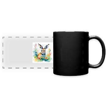 Bunny coloured - Full Colour Panoramic Mug - black - Front