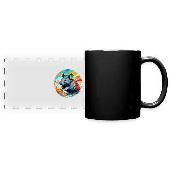 Rat Round Batch - Full Colour Panoramic Mug - black - Front