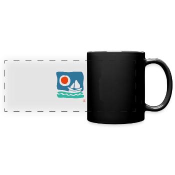 boat - Full Colour Panoramic Mug - black - Front