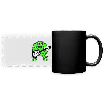 Frosch Fröschchen Spielt Gitarre Musik Gitarrist - Panorama-Tasse farbig - Schwarz - Vorne