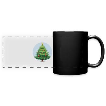 Arbre de Noël - Mug panoramique uni - noir - Devant