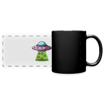 Ufo - Panorama-Tasse farbig - Schwarz - Vorne