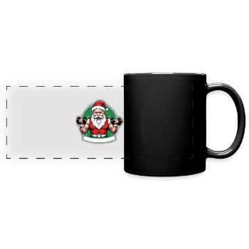 Weihnachtsmann Bodybuilding Weihnachten Geschenk - Panorama-Tasse farbig - Schwarz - Vorne