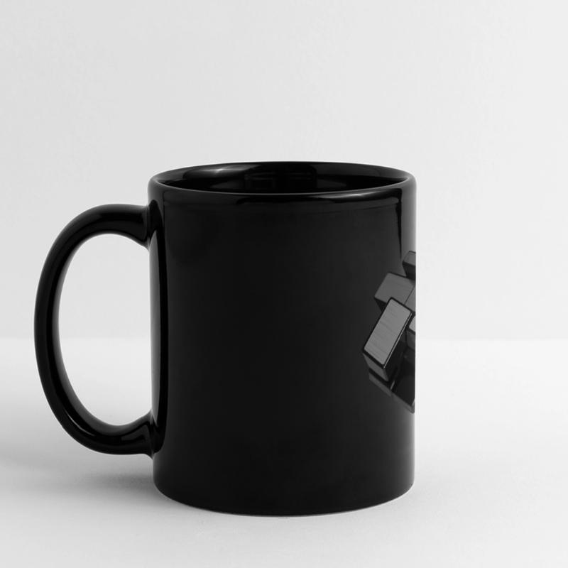 Silver-grey unstructured cube in perspective Full Colour Panoramic Mug