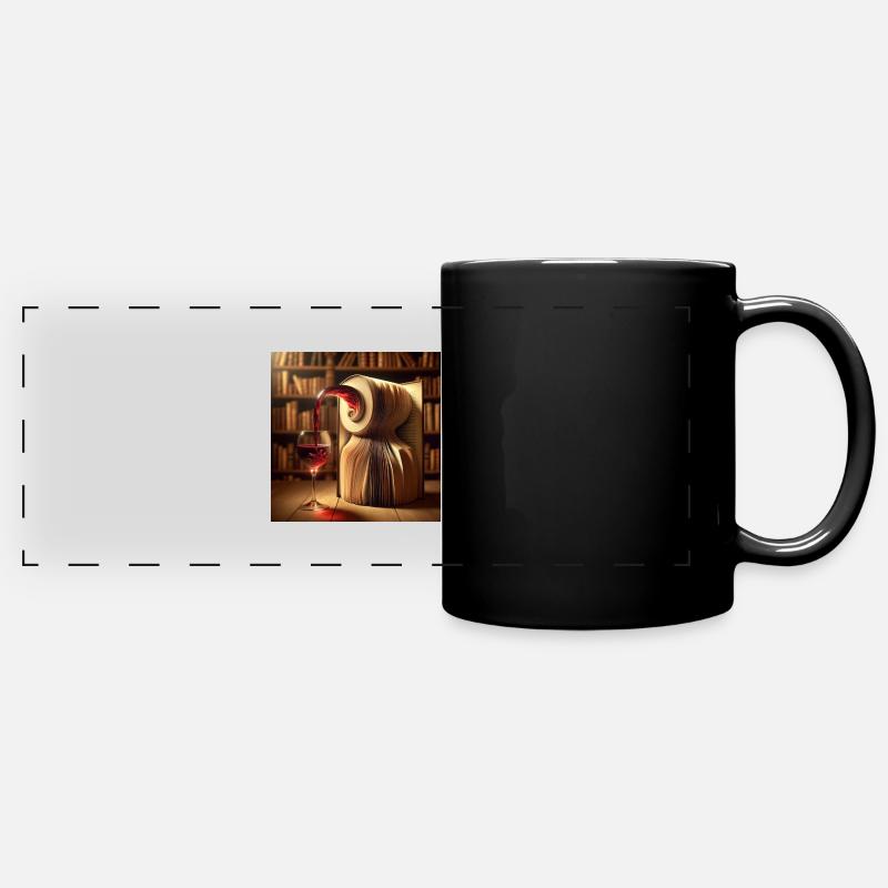 Hêtre et vin - Mug panoramique uni - noir