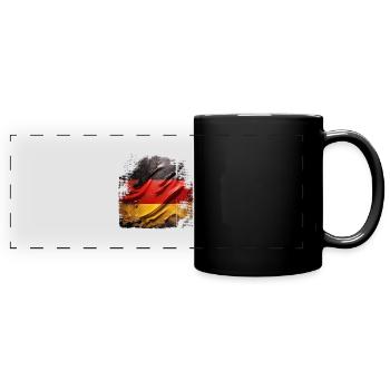 Deutschlandflagge grunge - Panorama-Tasse farbig - Schwarz - Vorne