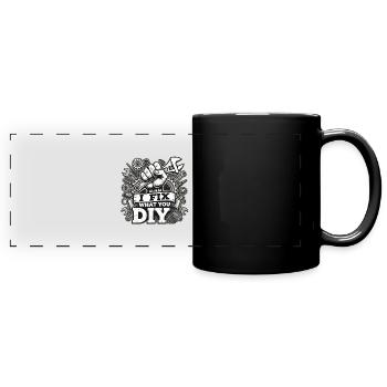 Handyman Christmas DIY - Panorama-Tasse farbig - Schwarz - Vorne