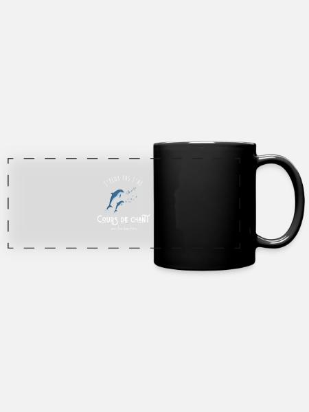 I can't, I have singing lessons with the dolphins - Full Colour Panoramic Mug - black