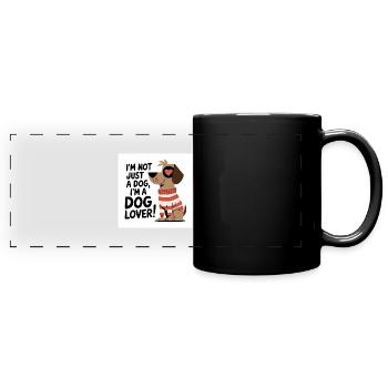 Dog Lover - Panorama-Tasse farbig - Schwarz - Vorne