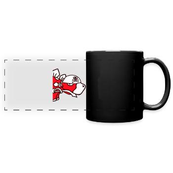 dinosaure pirate stégosaure drôle sabre dino - Mug panoramique uni - noir - Devant