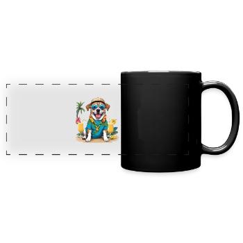 Dog Holidays Dog Holidays Hawaii Island Sea - Full Colour Panoramic Mug - black - Front