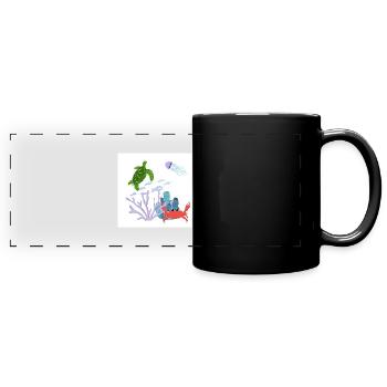 Coral reef - Full Colour Panoramic Mug - black - Front