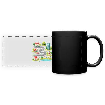 Vatertag mit Autos - Auto Spielmatte - Panorama-Tasse farbig - Schwarz - Vorne