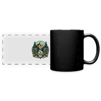 Logo de randonnée - Mug panoramique uni - noir - Devant