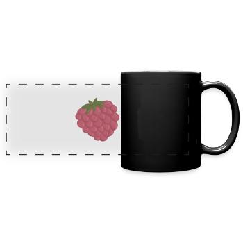 Framboise - Mug panoramique uni - noir - Devant