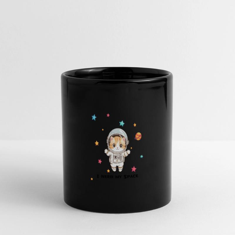 Aventure de chat de l’espace Mug panoramique uni