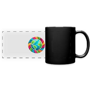 Un monde en paix - Mug panoramique uni - noir - Devant