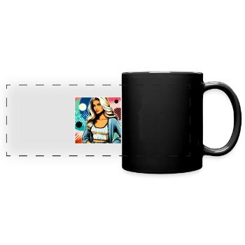 Elegant businesswoman - Full Colour Panoramic Mug - black - Front