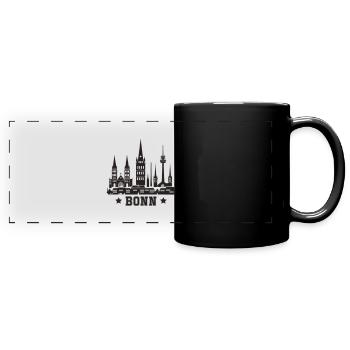 bonn skyline stadt - Panorama-Tasse farbig - Schwarz - Vorne