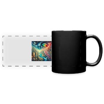 Le parapluie lumineux - Mug panoramique uni - noir - Devant