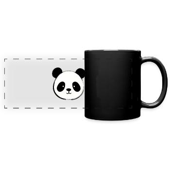 Süßer Panda - Panorama-Tasse farbig - Schwarz - Vorne