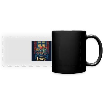 Amoureux des plantes - Mug panoramique uni - noir - Devant