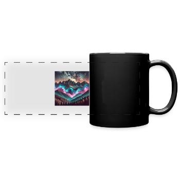 Surreal cityscape - Full Colour Panoramic Mug - black - Front